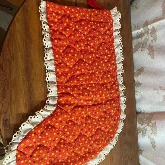 Vintage Handmade/Quilted  Christmas Stocking - Picture 4 of 5